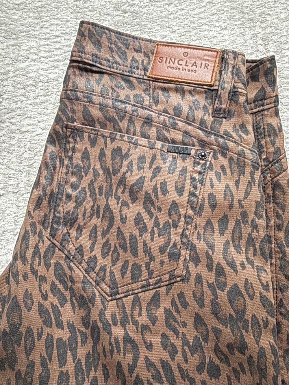 Sinclair Leopard Print Jeans - Brown/Black